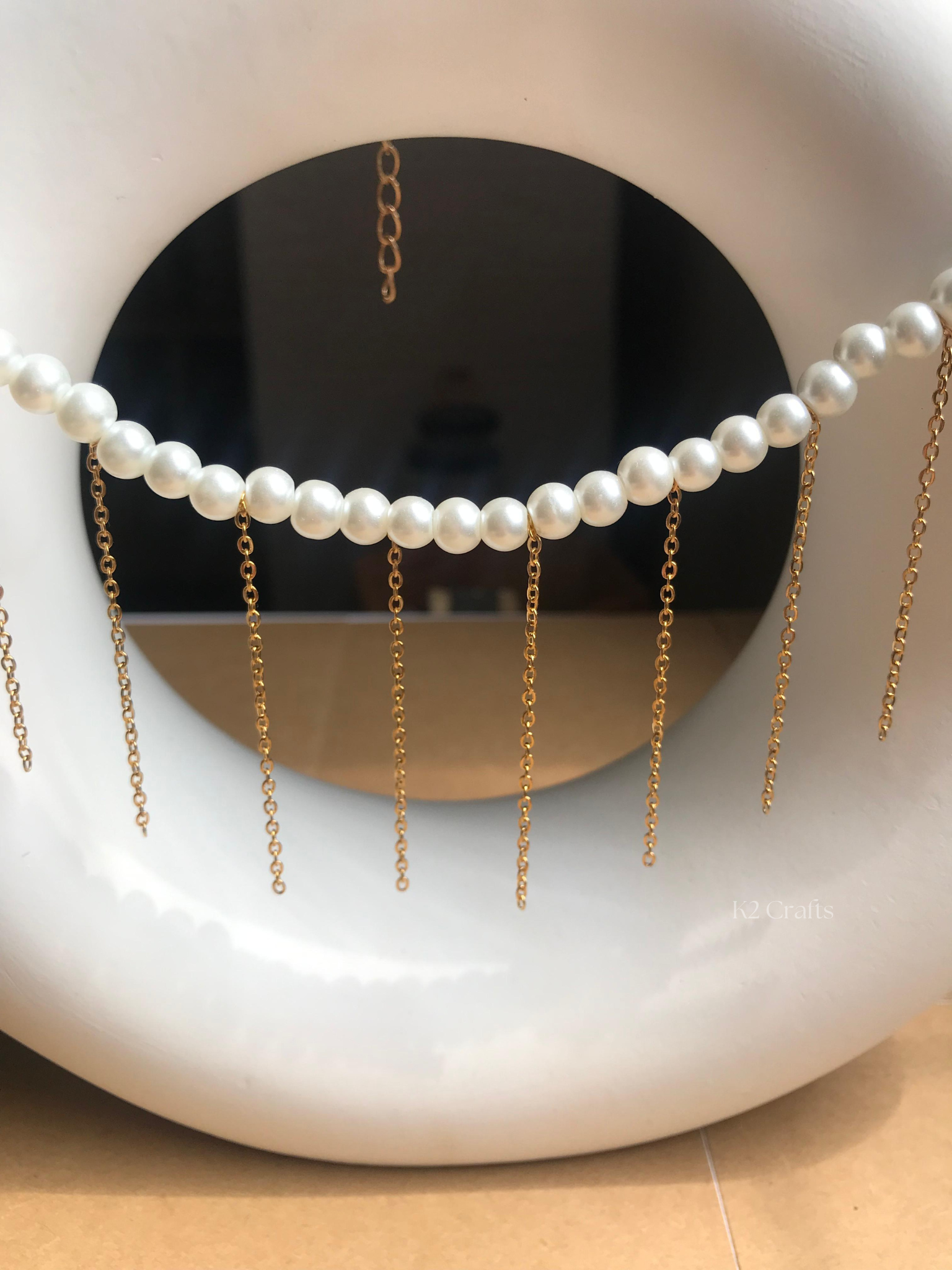 Pearl Dropping Chain Necklace
