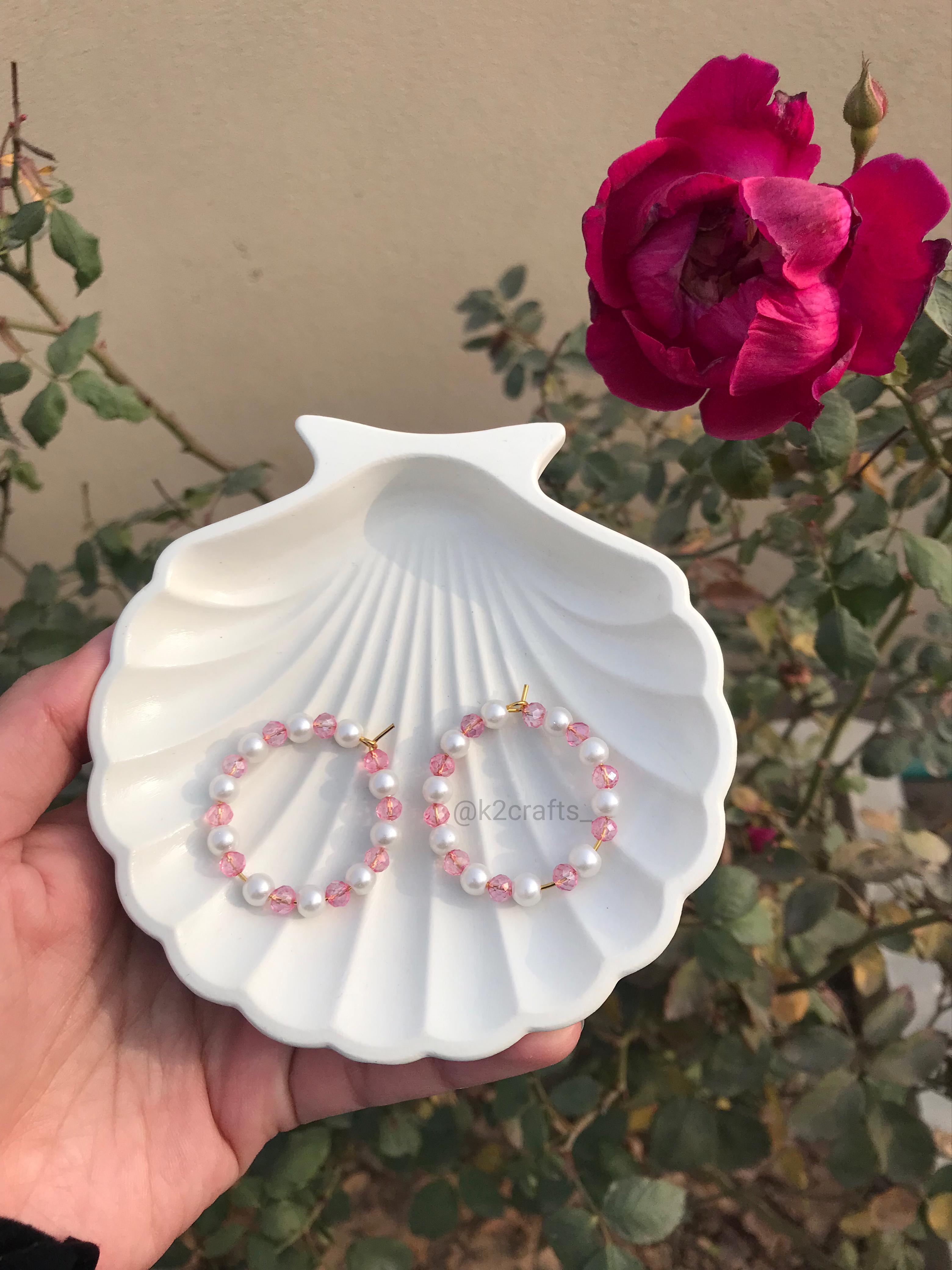 Pearly Pink Earring Hoops