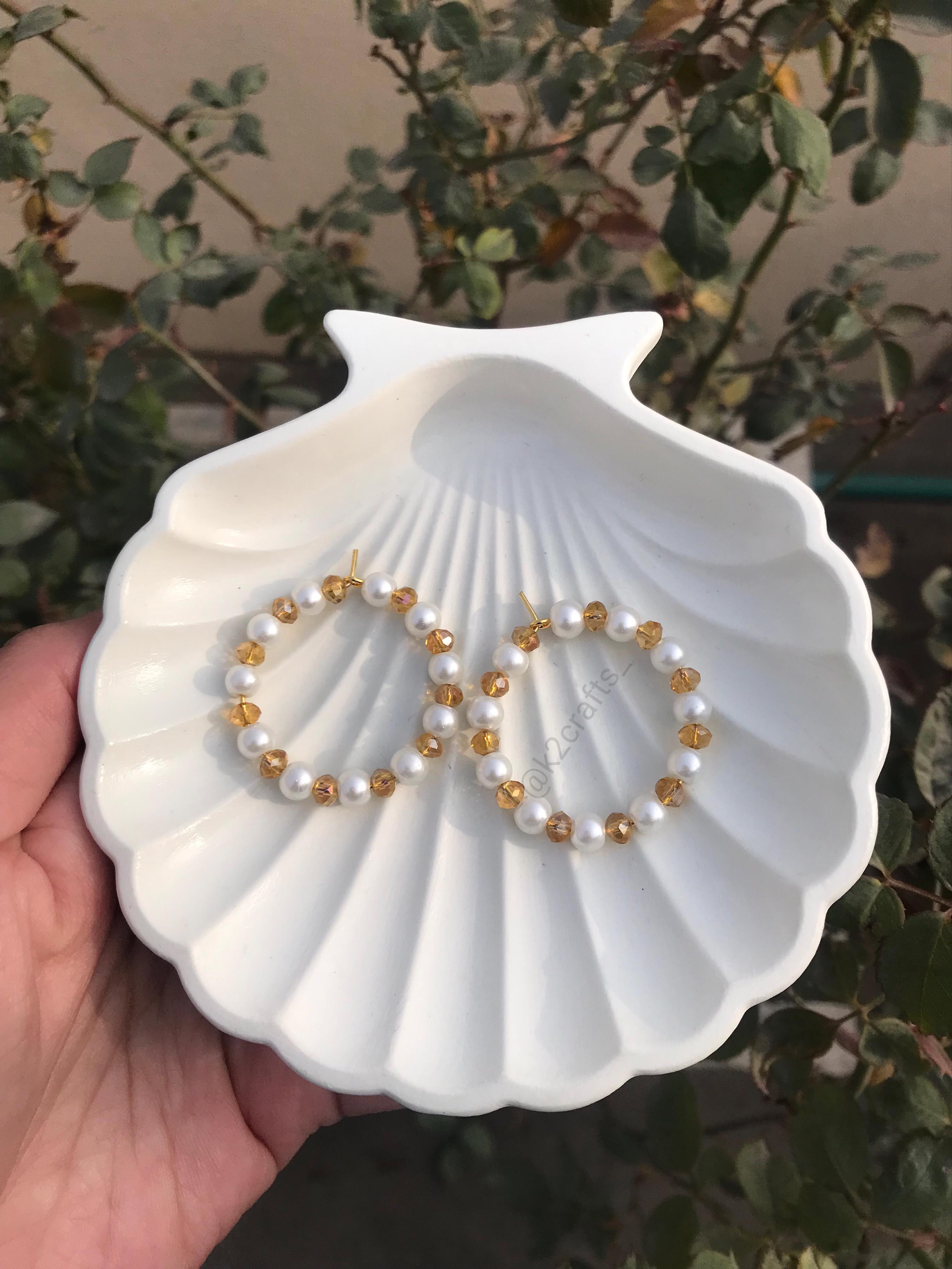 Pearly Yellow Earring Hoops