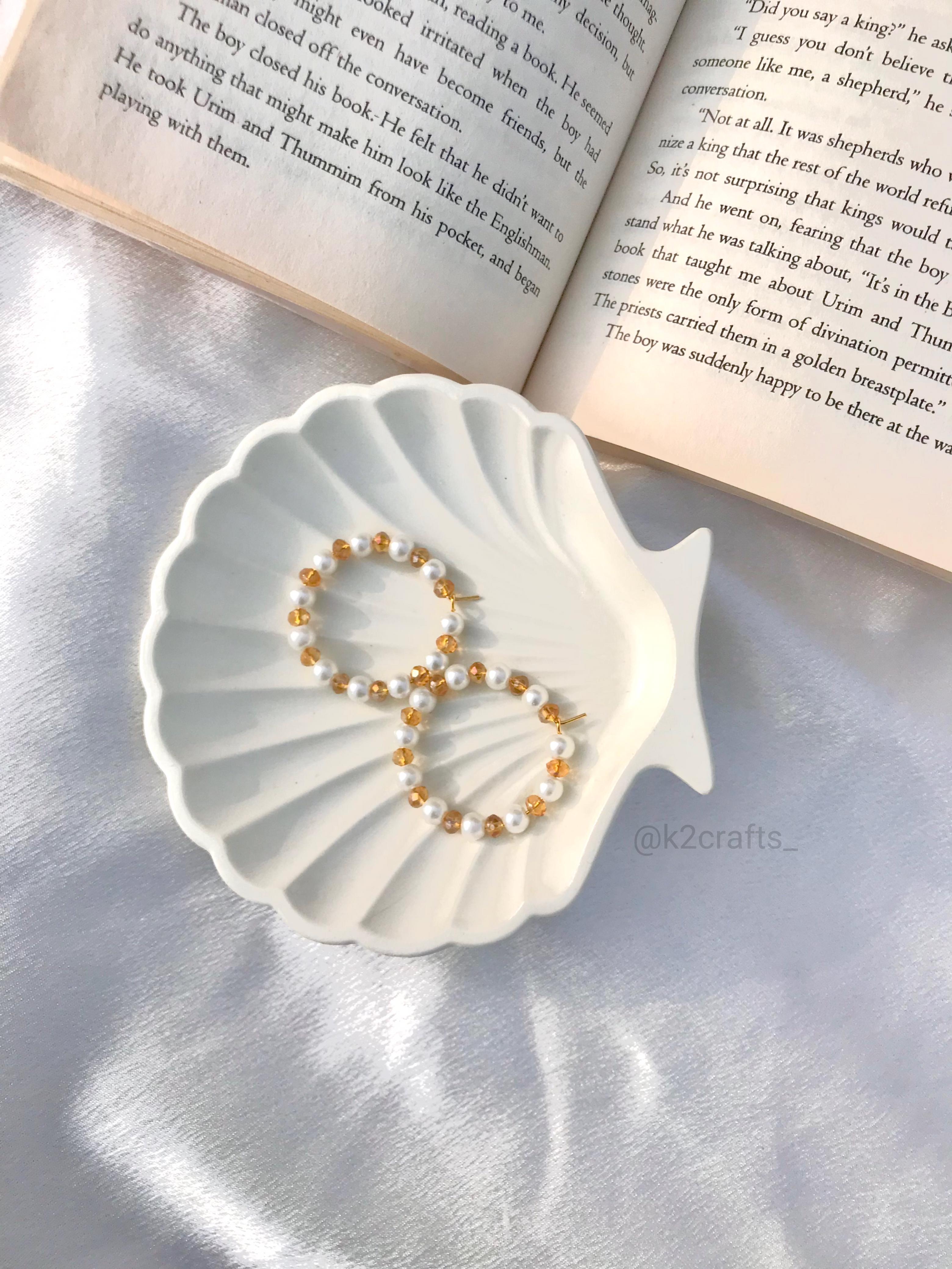 Pearly Yellow Earring Hoops