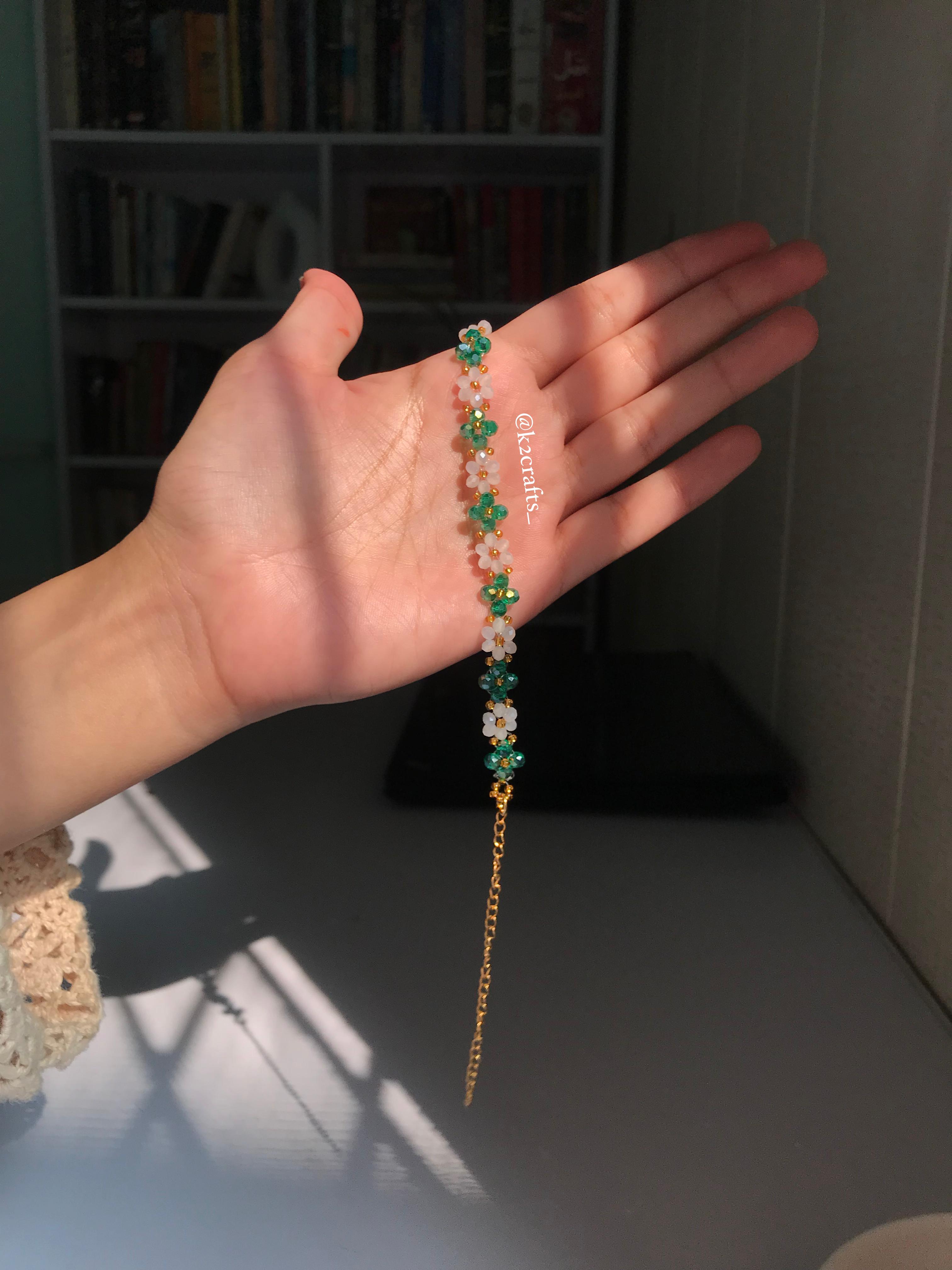 Crystal Daisy White and Green