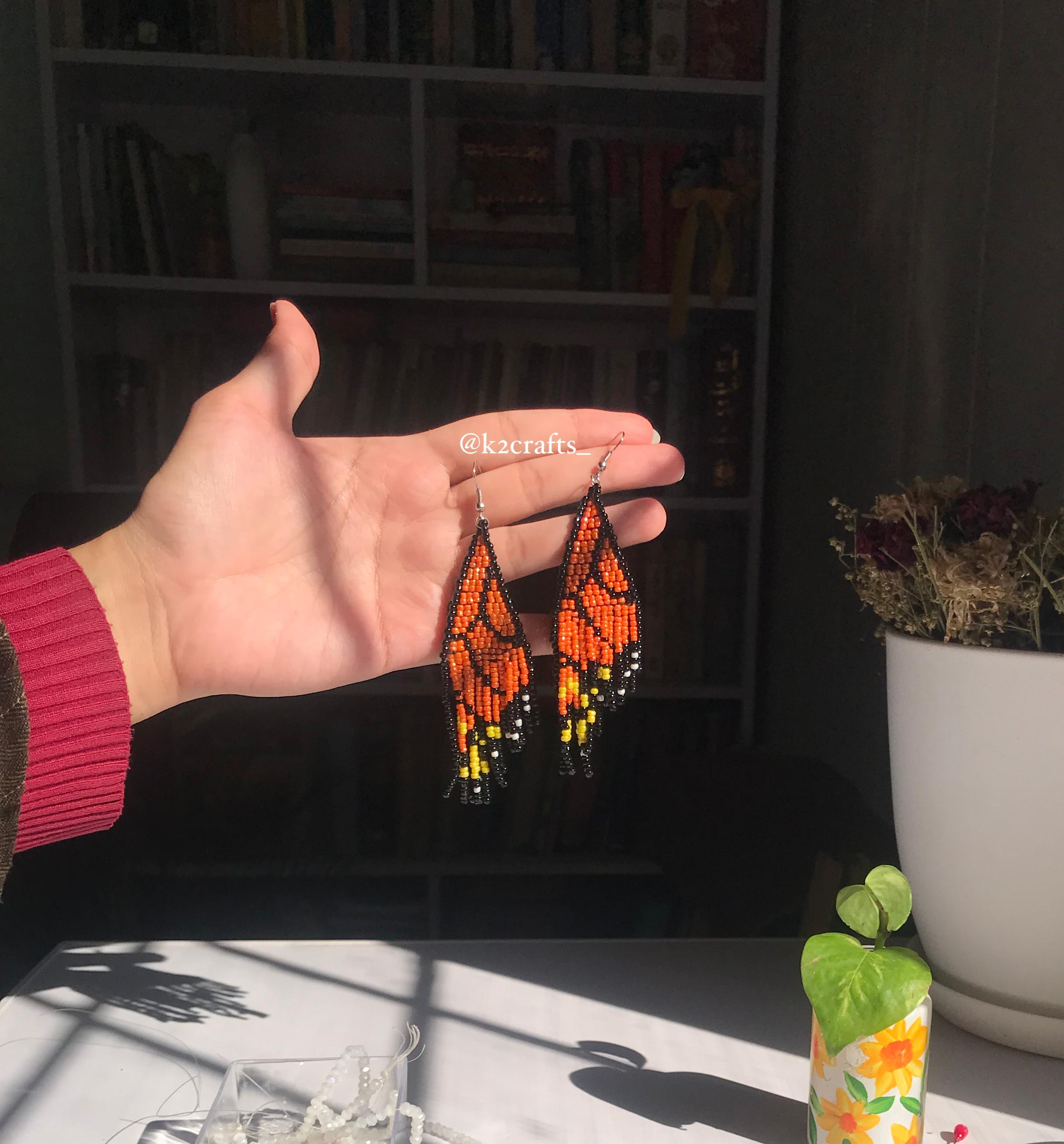 Monarch Butterfly Fringe Earrings