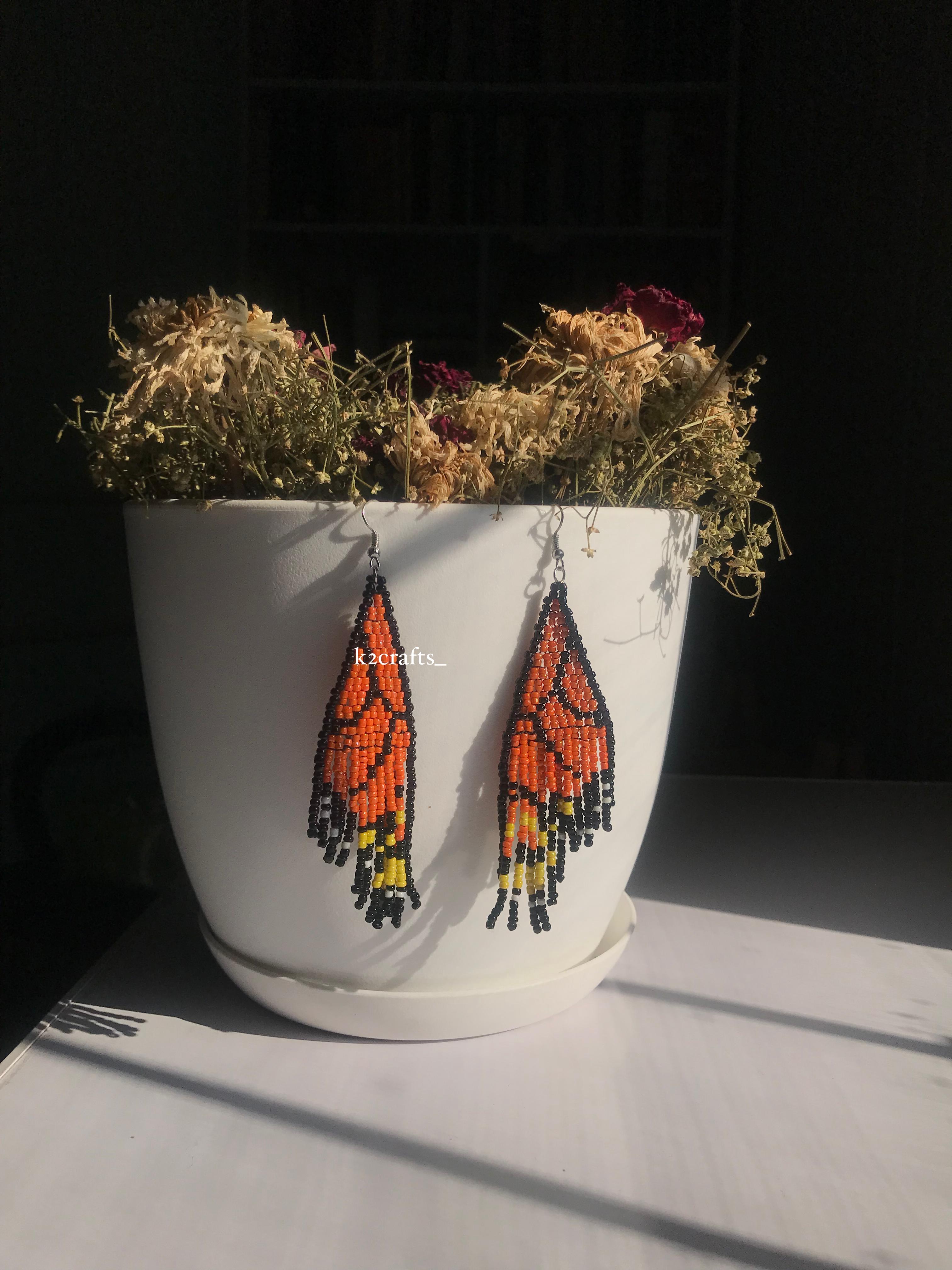 Monarch Butterfly Fringe Earrings