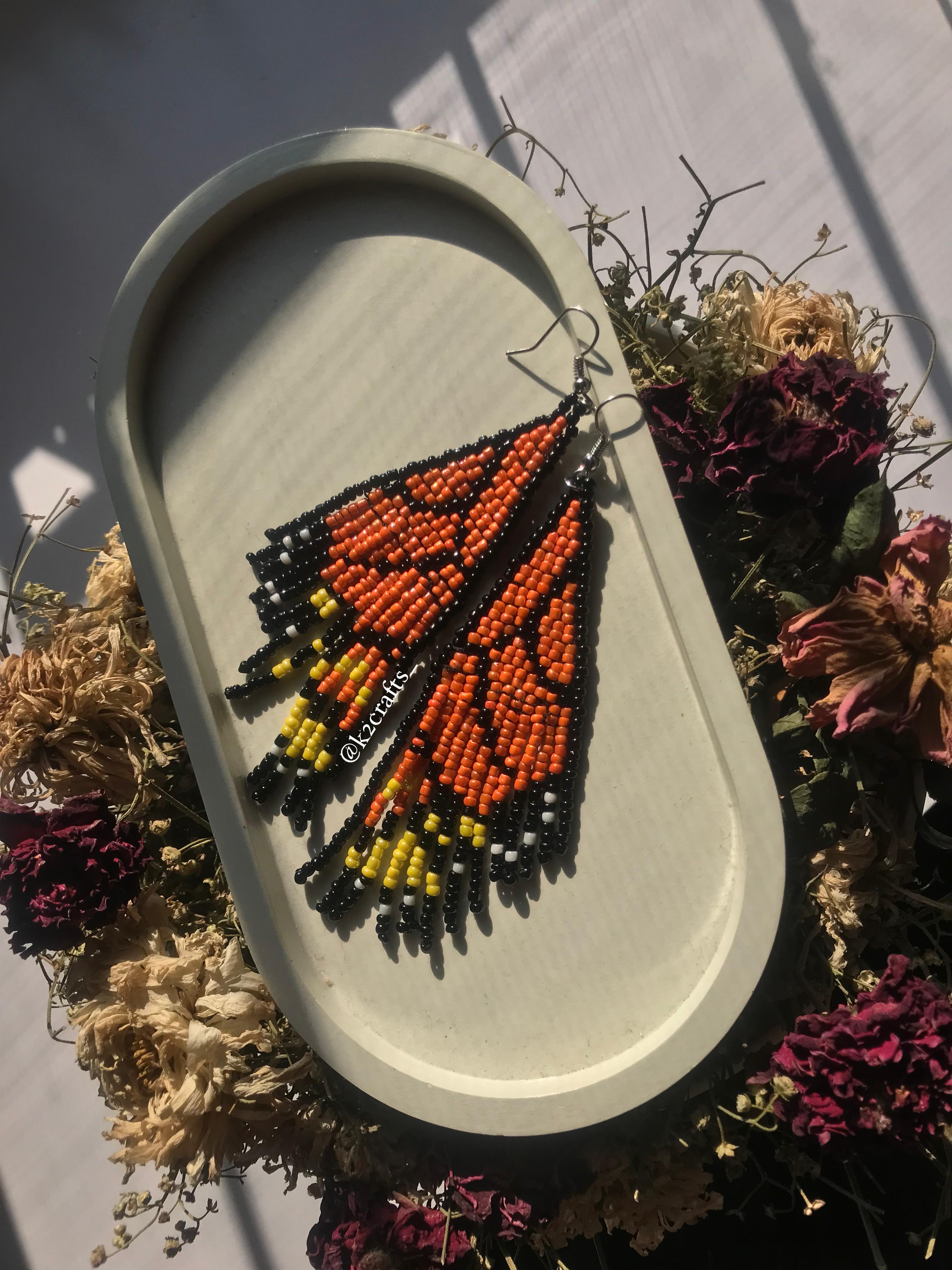 Monarch Butterfly Fringe Earrings