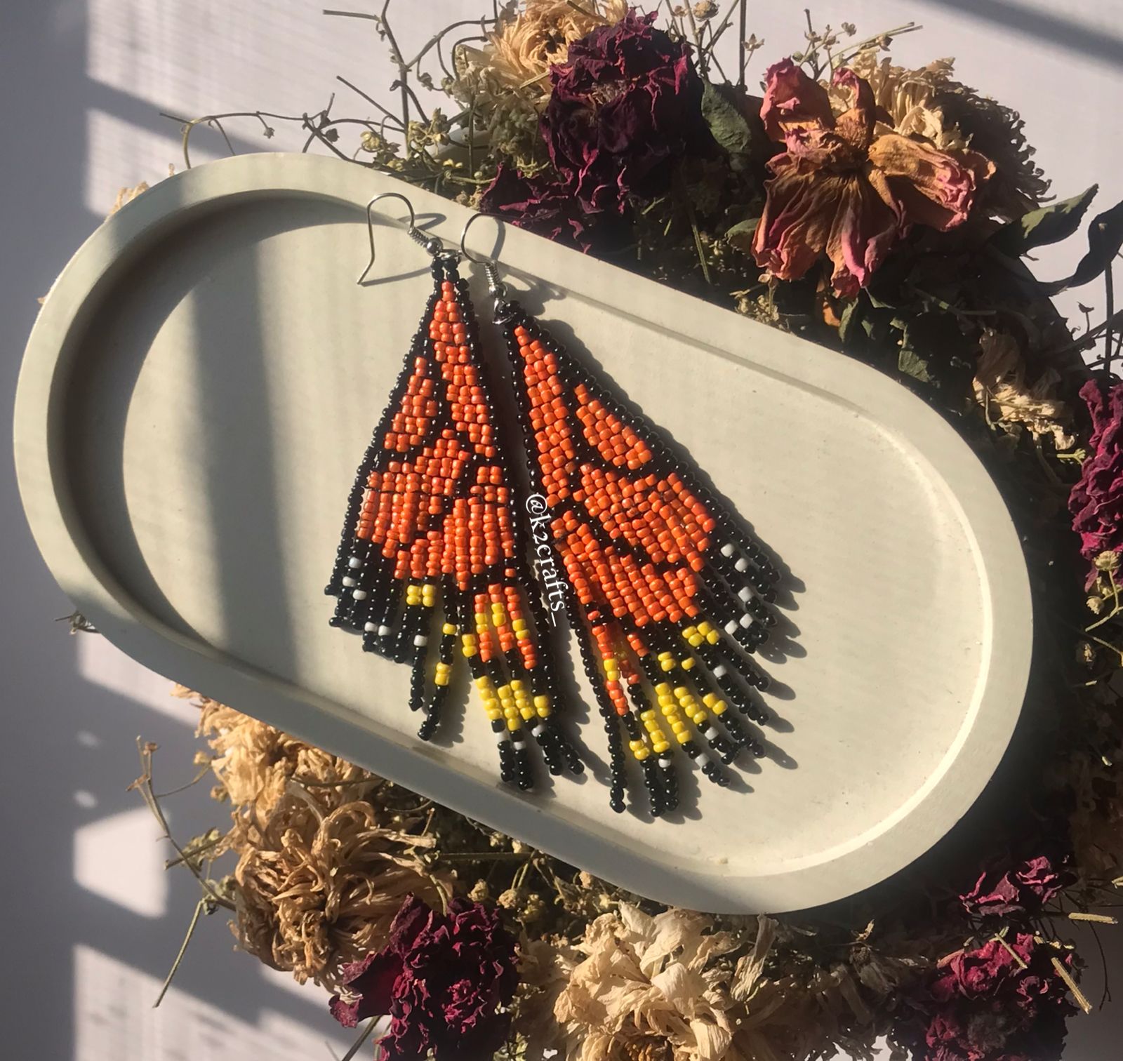 Monarch Butterfly Fringe Earrings