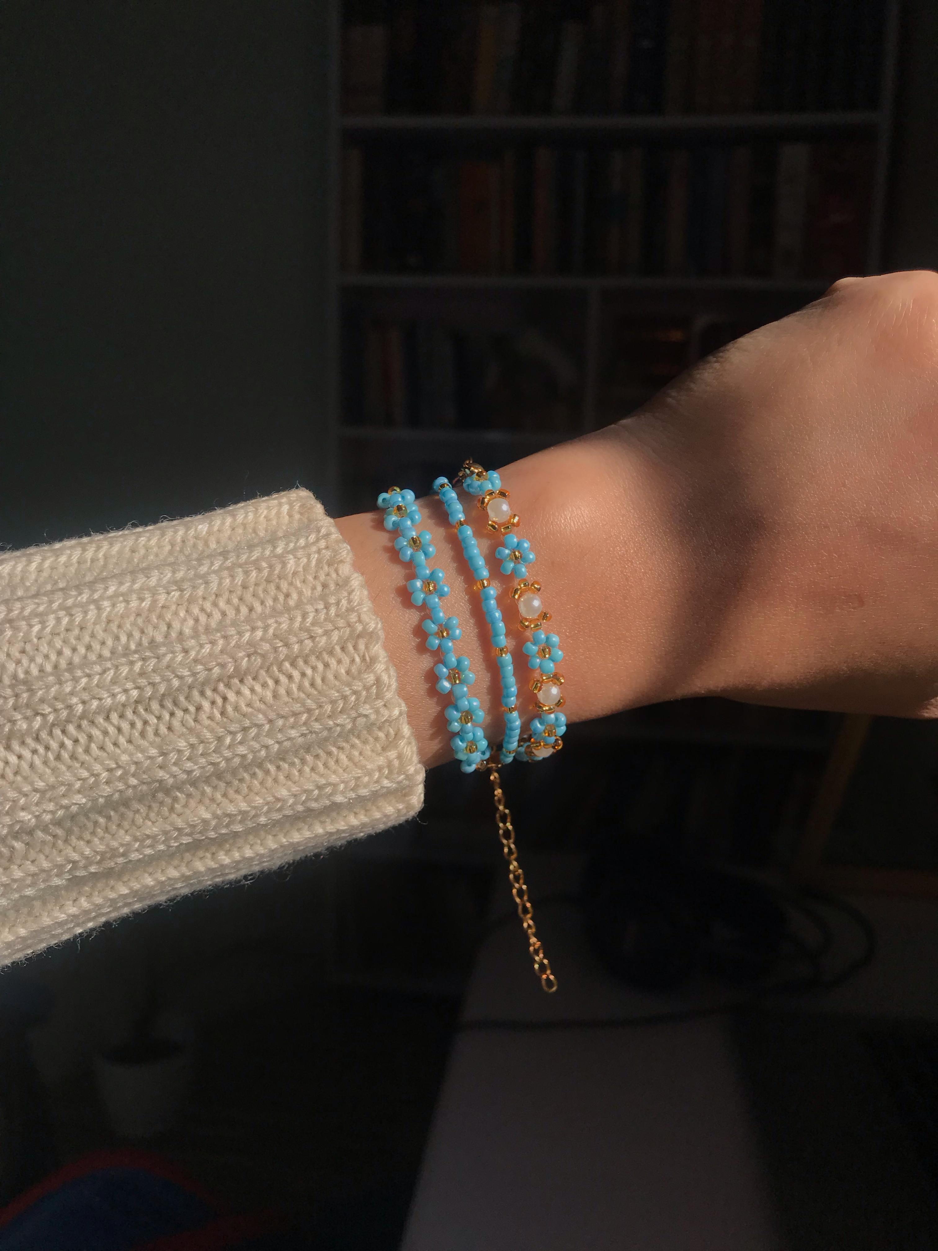 Blue Bloom Bracelets pair