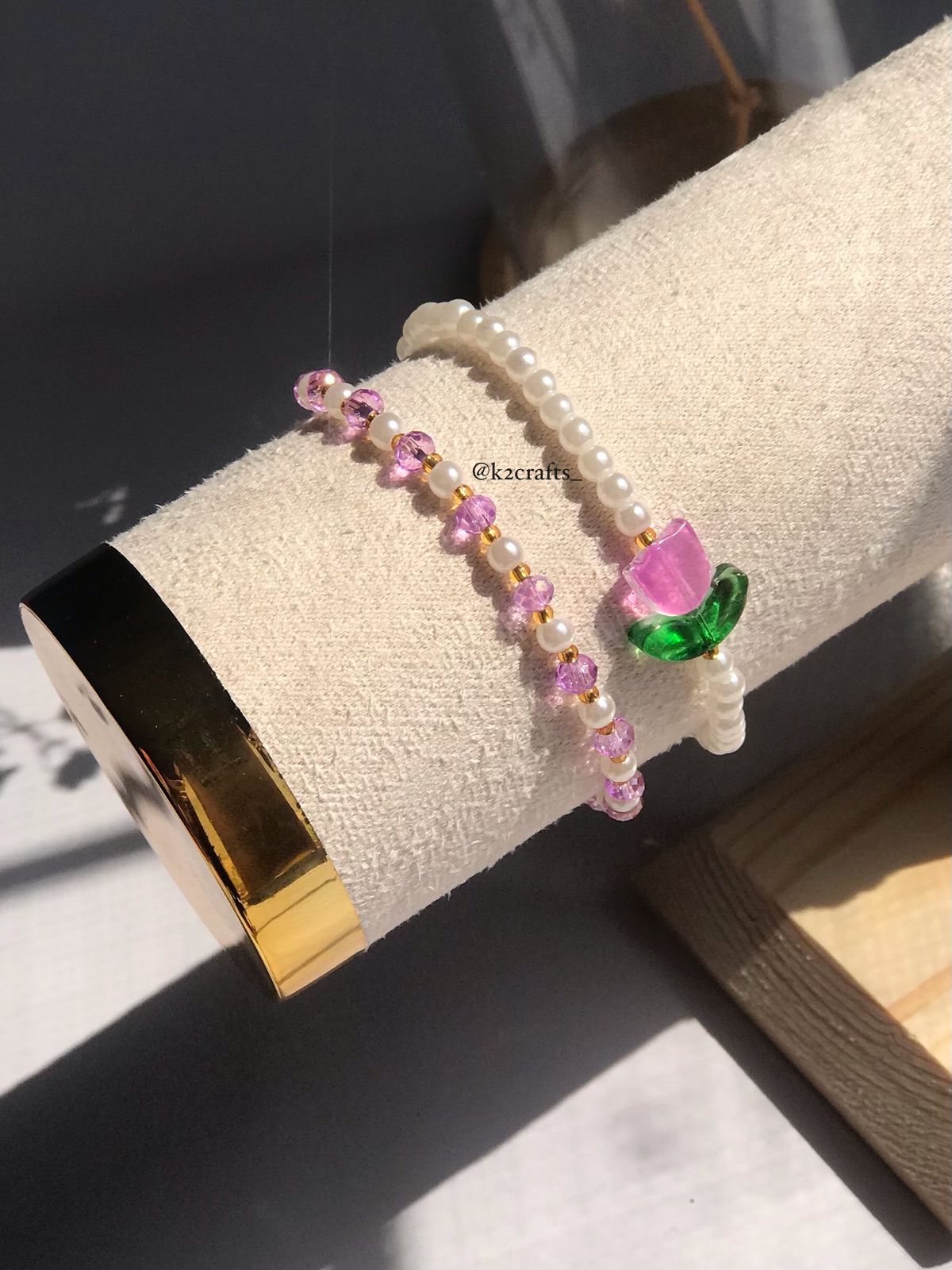 Pearly Tulip Layered Bracelet