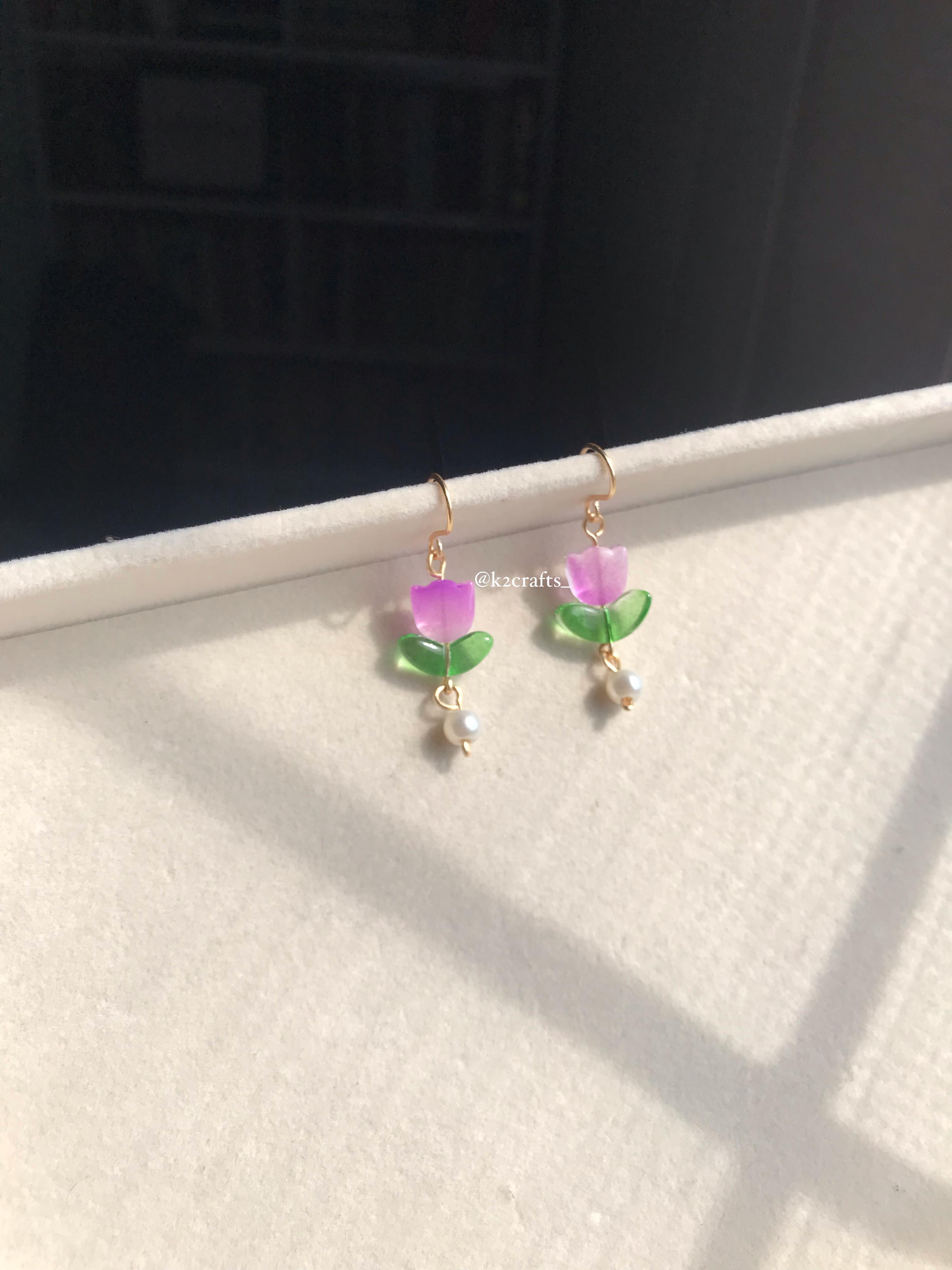 Pearly Tulip Earrings