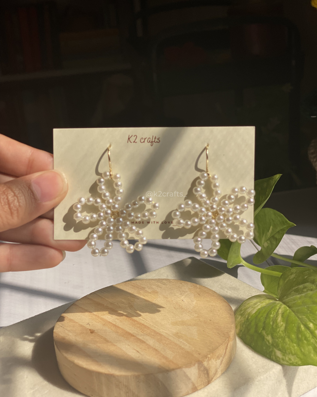 Pearly Flower Earrings