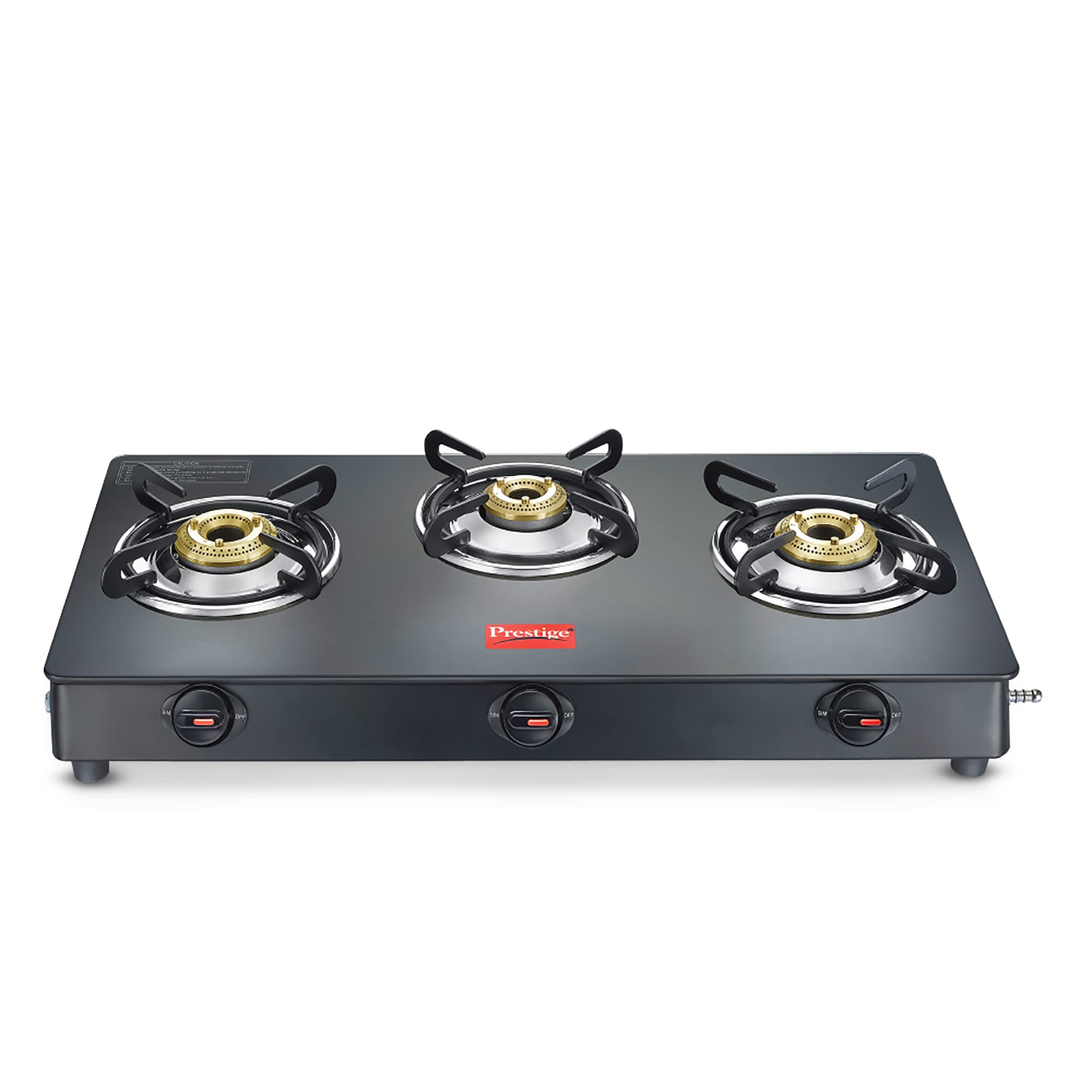 Prestige Magic plus Toughened Glass Top 3 Brass Burner 
