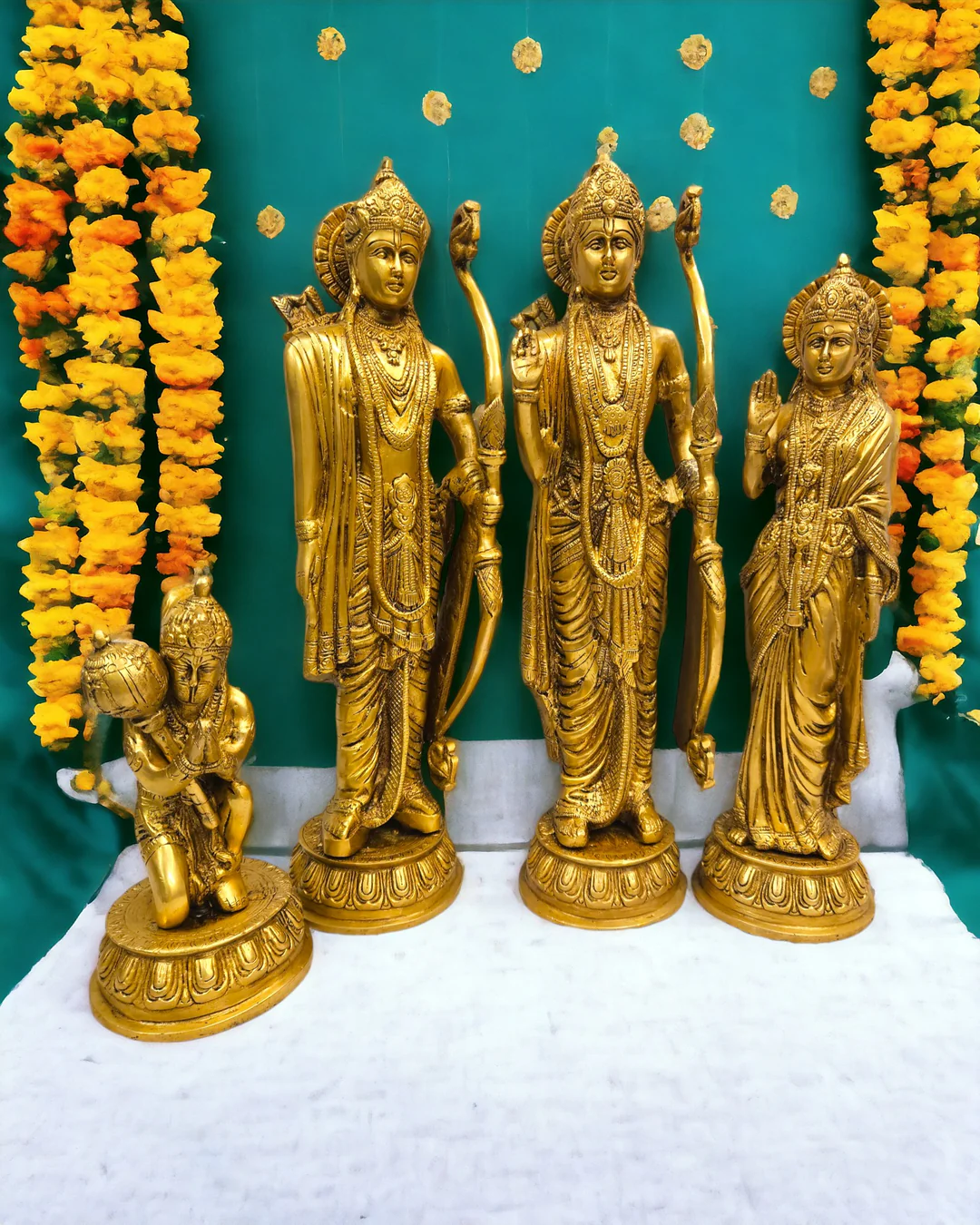 Ramdarbar Brass Statue Set (11 Inches) 