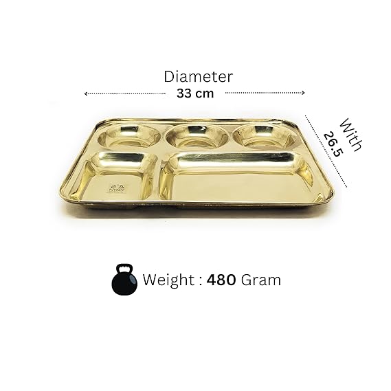 Pure Brass 5 IN 1 Thali
