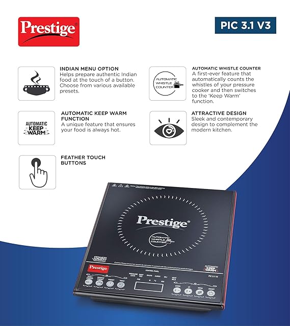 Prestige PIC 3.1 V3 2000 Watts Induction Cooktop
