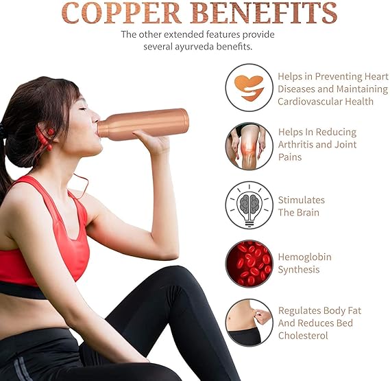 Pure Copper Water Bottle 1000 ML