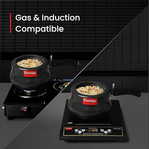 Prestige Svachh Nakshatra Plus Induction Base Inner Lid Hard Anodised Pressure Handi
