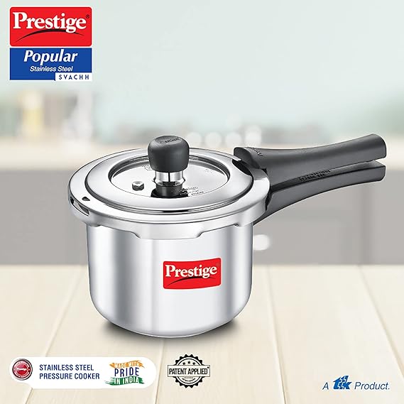 Prestige Popular Svachh Spillage Control Stainless Steel Outer Lid Pressure Cooker