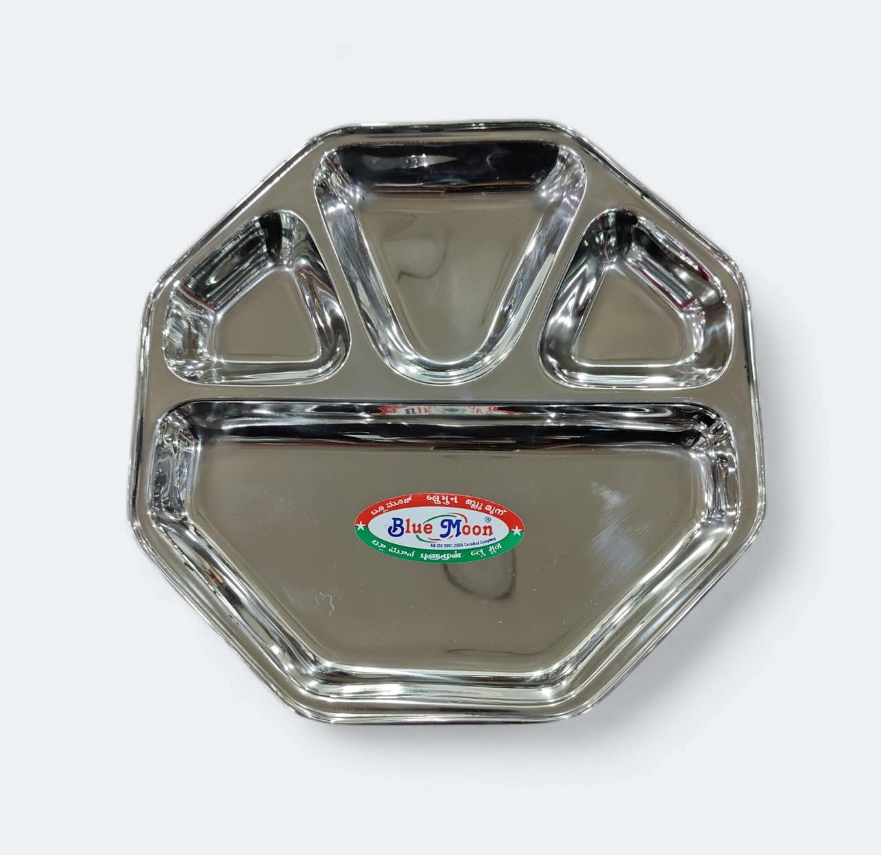 Blue Moon Stainless Steel 4 In 1 Nasta / Snacks / Dinner Plate