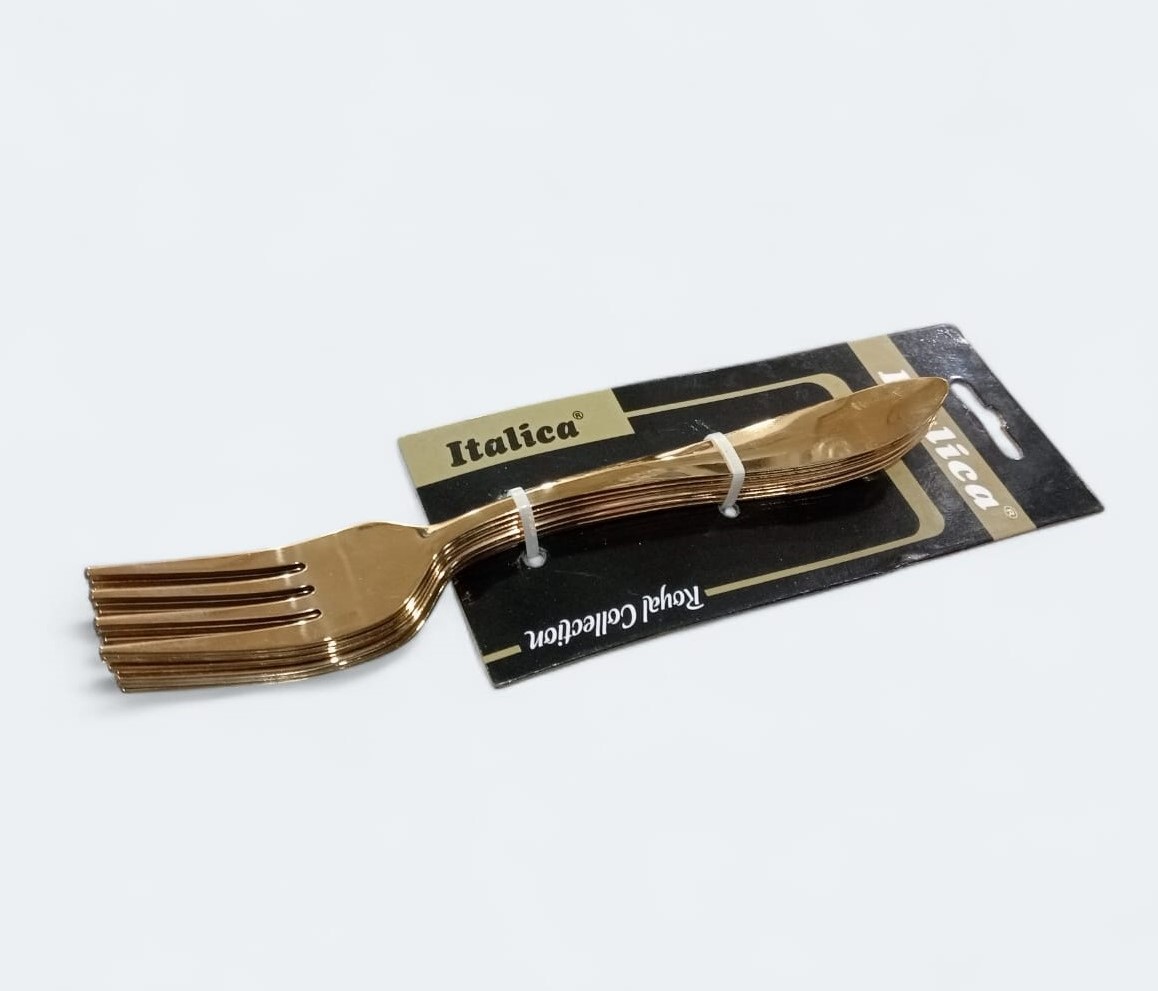 Italika 18 cm Stainless Steel Royal Desert Fork Costa Rose ( Pack of 6pc)