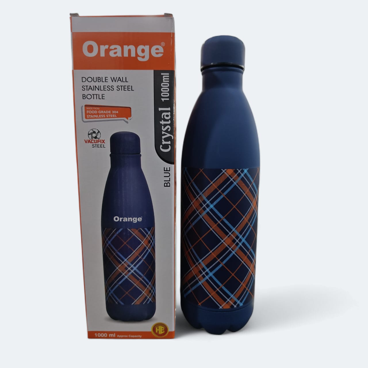 Orange Printed Insulated Stainless Steel Bottle, Capacity: 1 Litre