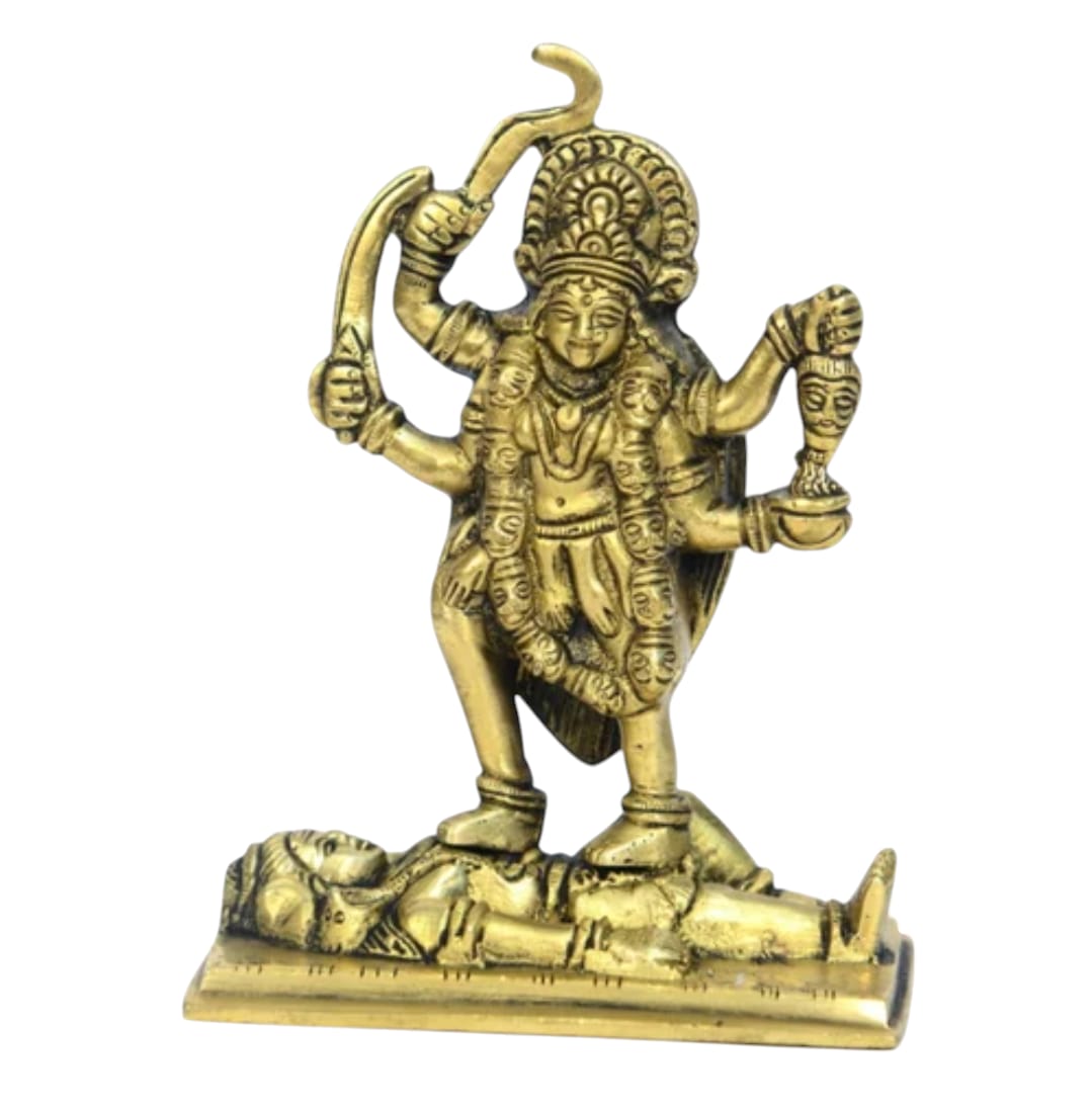 Brass Kali Mata Idol Charbhuja -12 cm