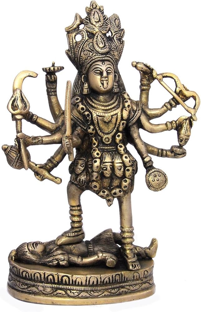 Brass Kali Mata Idol Dashbhuja - 20 cm