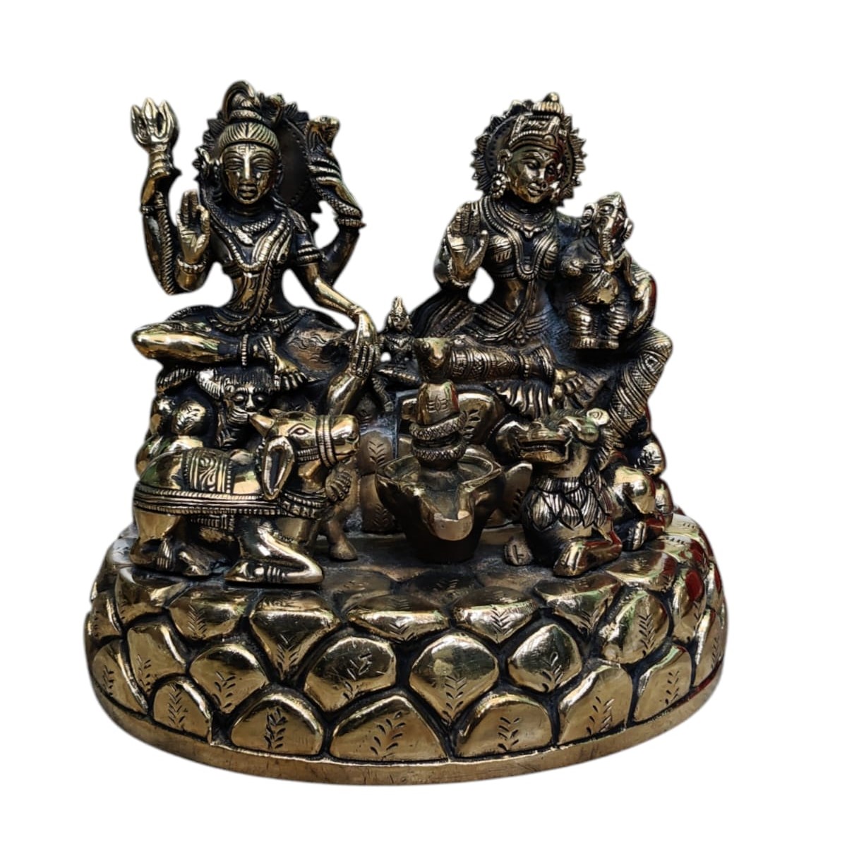 Brass Shiv Parivar Idol Height 19 Cm