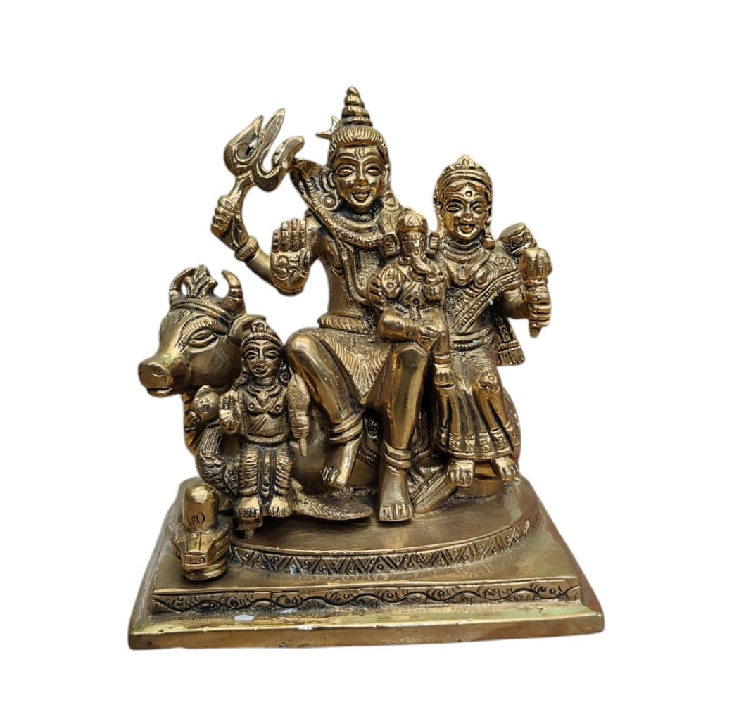 Brass Shiv Parivar Idol Height 15 Cm