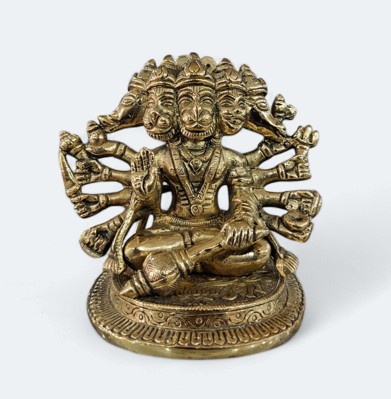 Pure Brass Panchmukhi Hanuman Idol Height 9.5 Cm