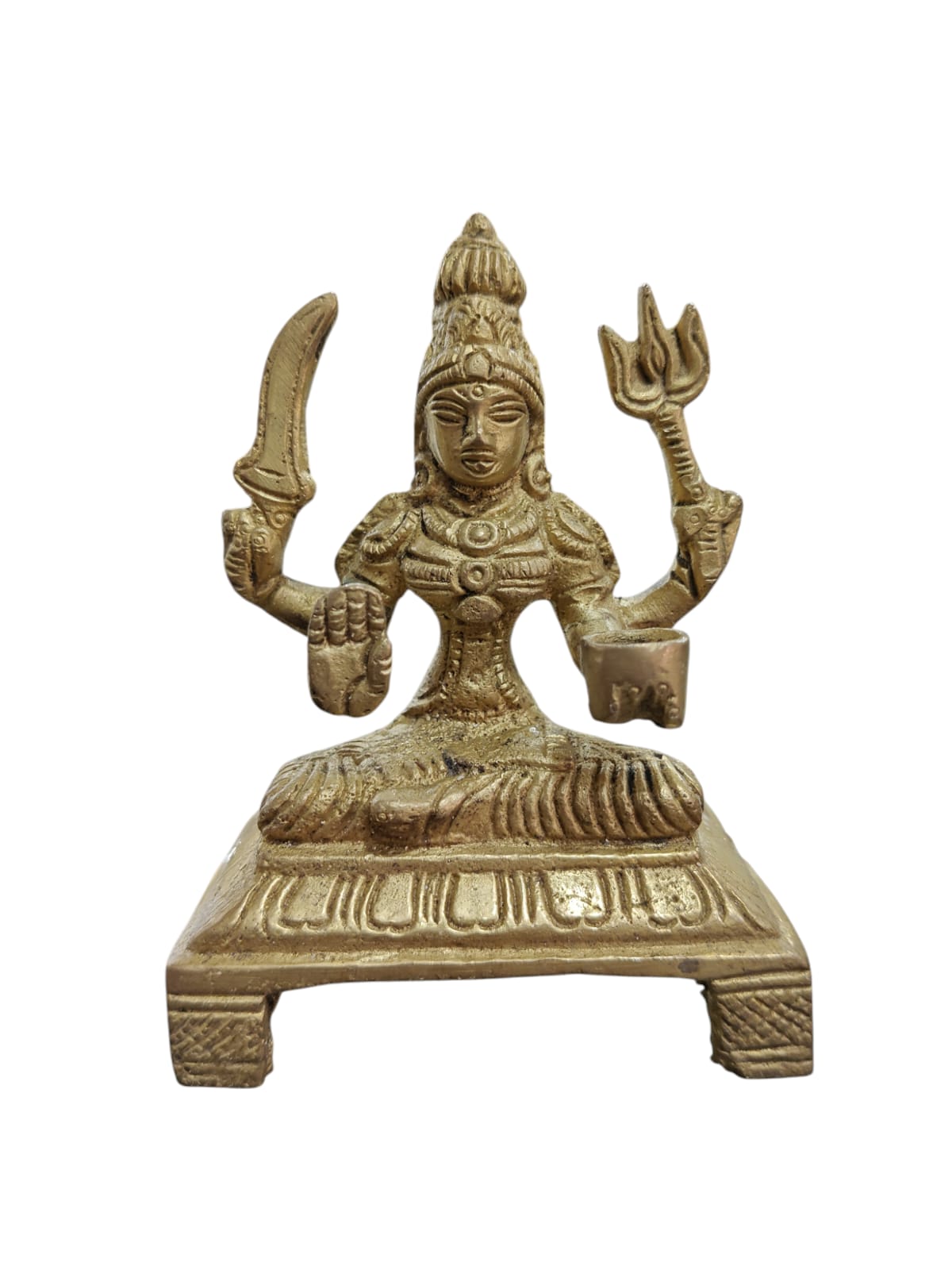 Santoshi Maa Idol in Brass Height 9.5 Cm
