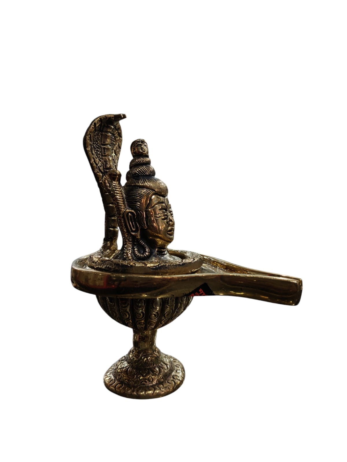 Shiva, Enshrined On The Lingam Idol Brass Height 16 Cm