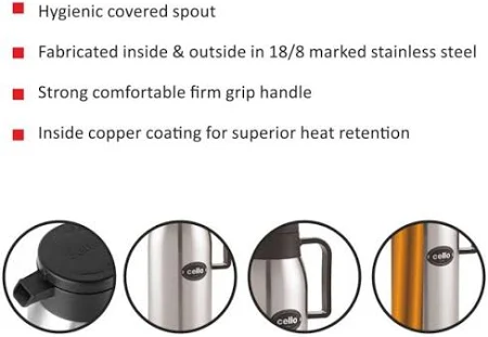 Cello Livia Stainless Steel Vacusteel Carafe