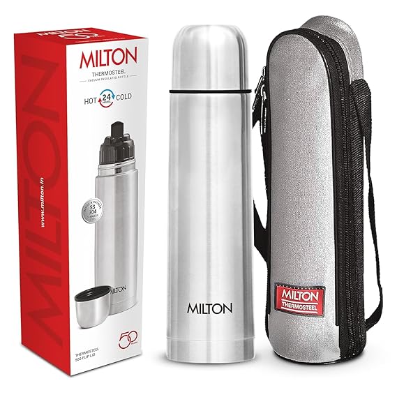 Milton Thermosteel Flip Lid Flask, 1000 ml , Silver 