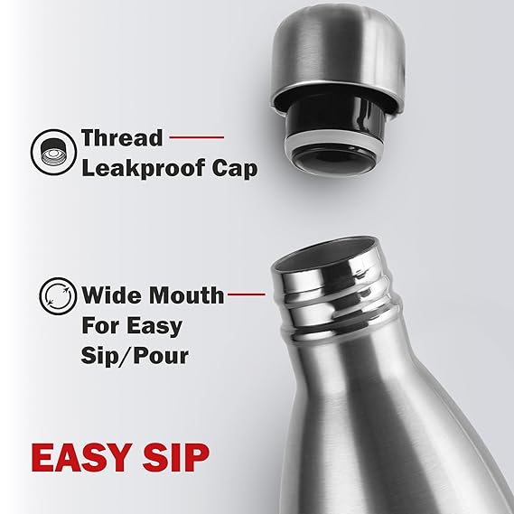 Cello Swift Thermosteel Water Bottle with Thermal Jacket 2200ml, Silver |24 Hours Hot & Cold