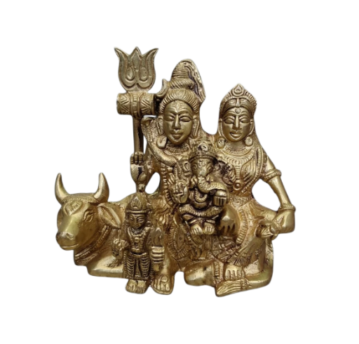Brass Shiv Parivar Idol Height 13 Cm