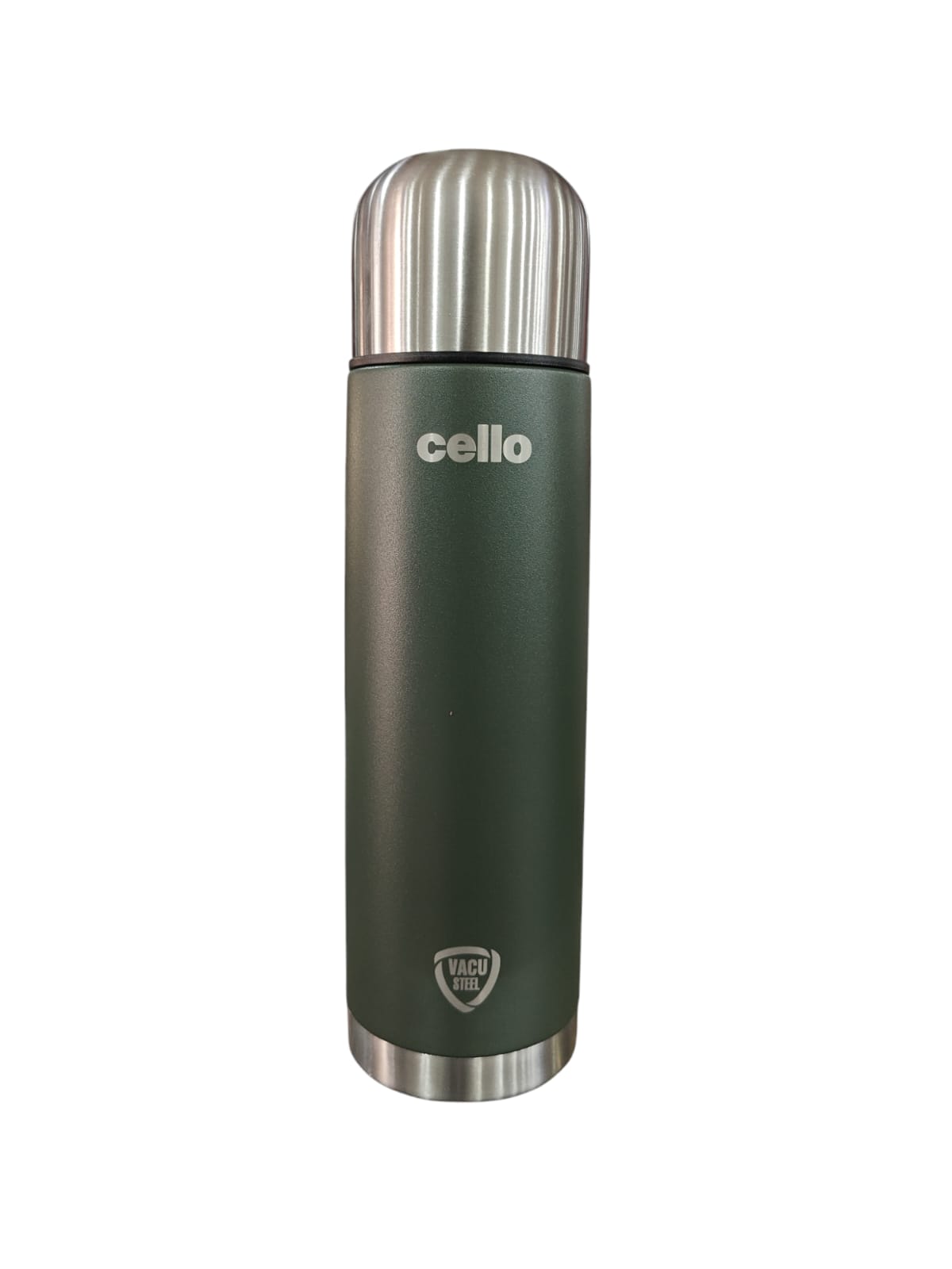 Cello Duro Flip Tuff Steel Water Bottle with Durable DTP Coating | Green 750 ml