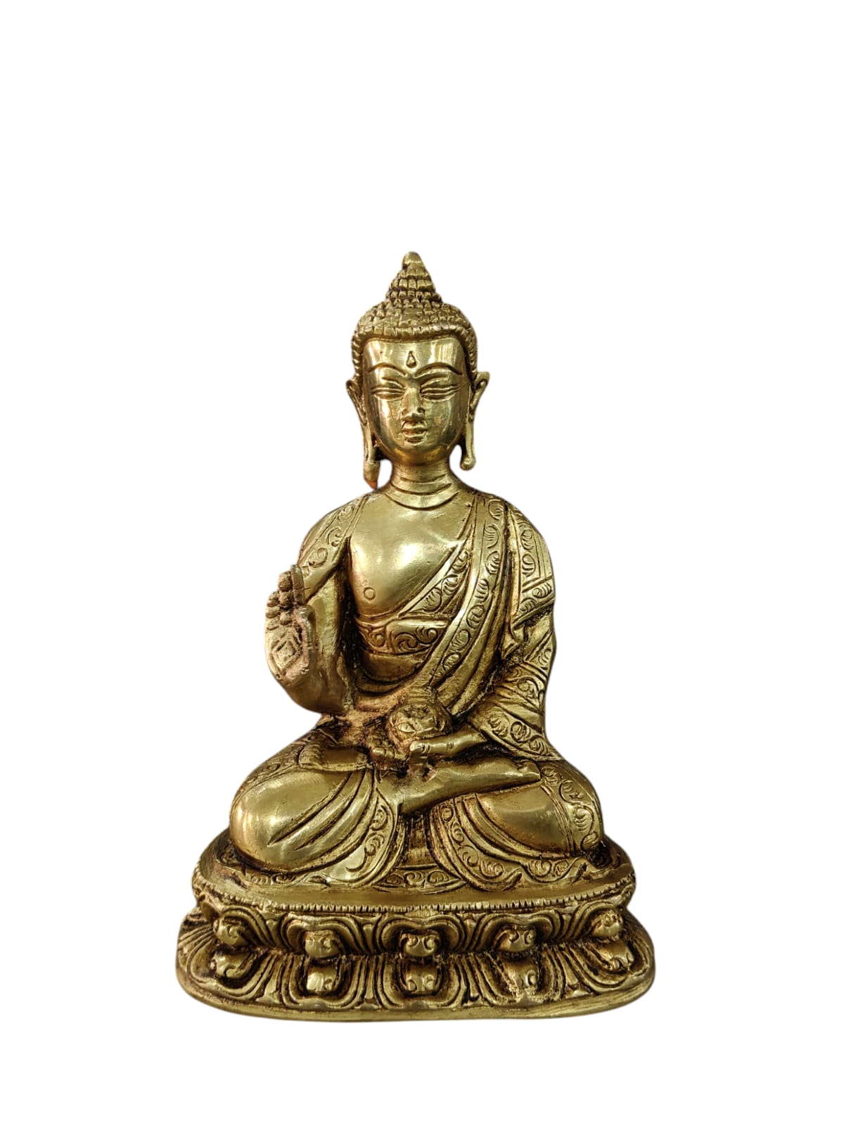 Brass Buddha Idol Gautam Buddha Statue Height 17 Cm