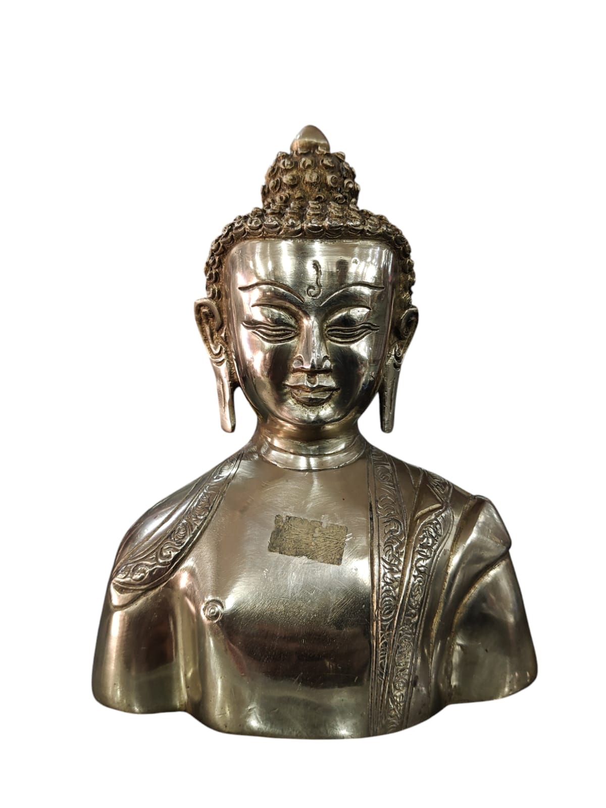 Brass Buddha Head Statue Height 20 Cm