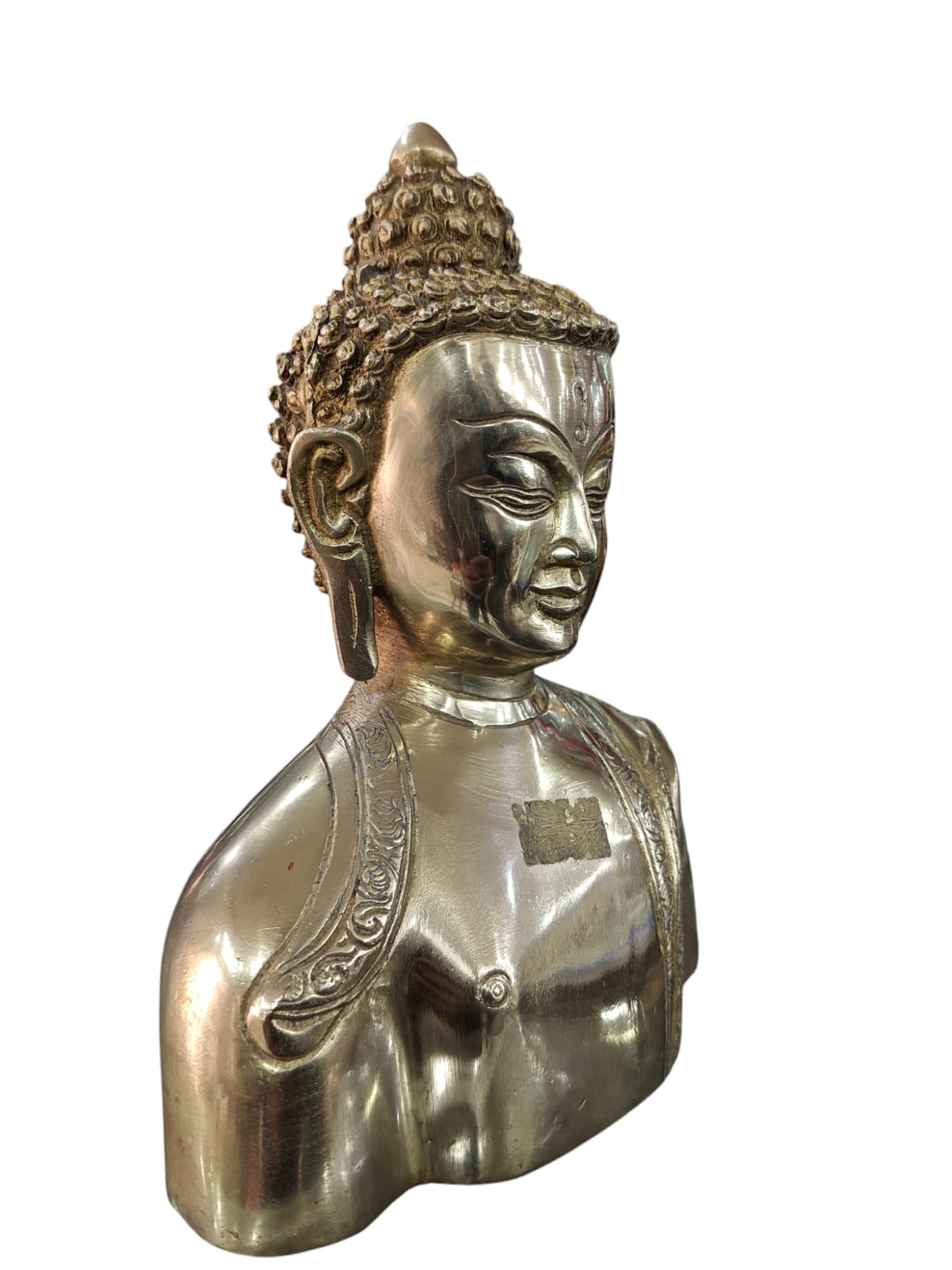 Brass Buddha Head Statue Height 20 Cm