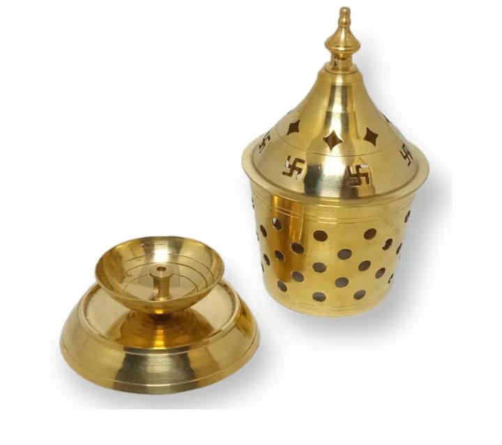  Akhand Jyoti Diya with Brass Cylindrical Shaped