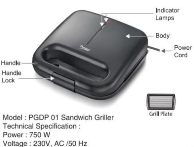 Prestige PGDP 01 Grill  (Black)