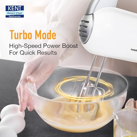 KENT 16051 Hand Blender 300 W | 5 Variable Speed Control | Multiple Beaters & Dough Hooks