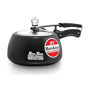 Hawkins Contura Black XT Pressure Cooker, Hard Anodised Inner Lid Cooker, Induction Cooker, Handi Cooker, Black