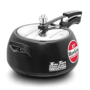 Hawkins Contura Black XT Pressure Cooker, Hard Anodised Inner Lid Cooker, Induction Cooker, Handi Cooker, Black