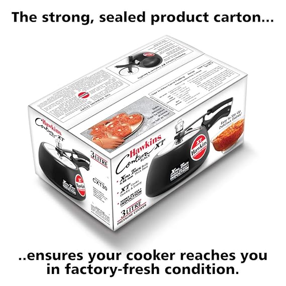 Hawkins Contura Black XT Pressure Cooker, Hard Anodised Inner Lid Cooker, Induction Cooker, Handi Cooker, Black