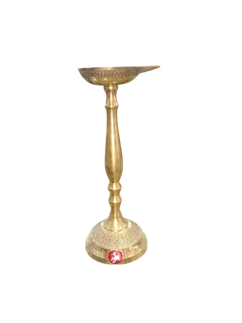Golden Stand Diya Brass Table Diya (Height: 25 cm)