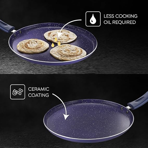 Prestige Ceraglide Ceramic Coating Non- Stick Aluminium Cookware Omni Tava 25 cm