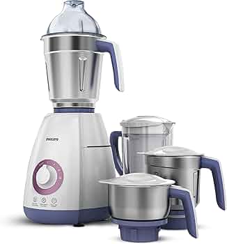 Philips Viva Collection HL7701/00 Mixer Grinder, 750 Watts, 4 Jars (Elegant Lavender and White)