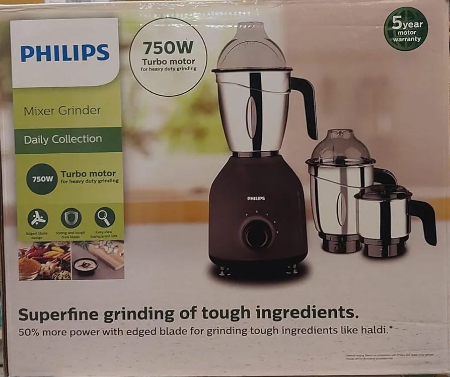 PHILIPS HL7757/00 750 W Mixer Grinder  (HL7757/00 | 3 Jars | Black)