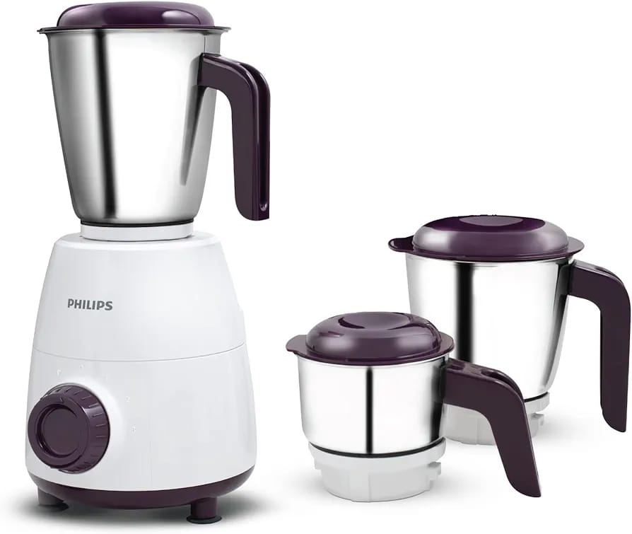 PHILIPS HL 7505/00 500 W Mixer Grinder  (Pro | 3 Jars | White, Purple)