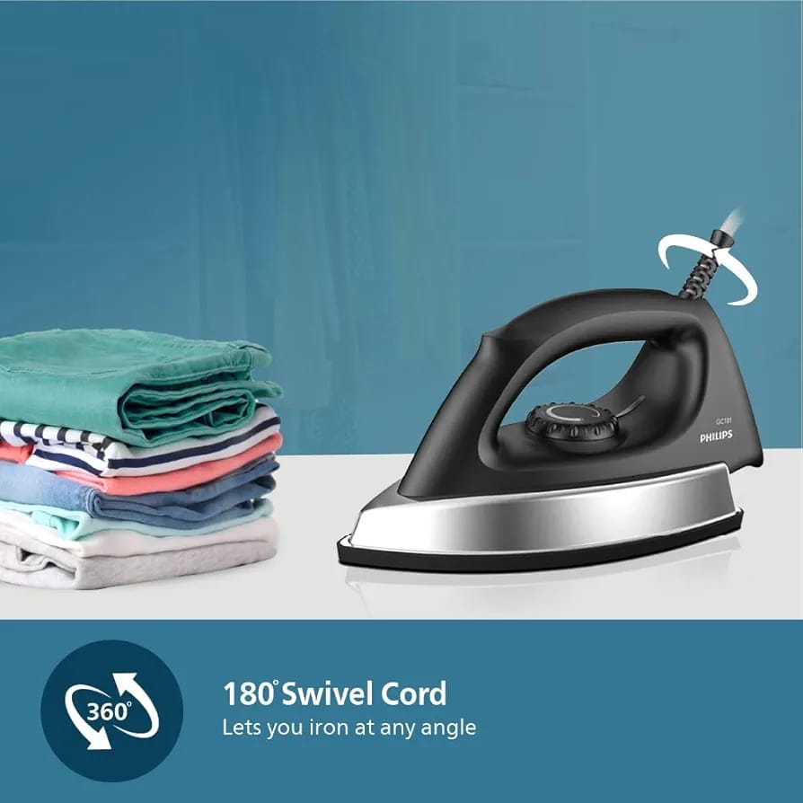 Philips GC181 Heavy Weight 1000-Watt Dry Iron (Black)